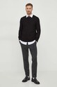 BOSS sweter wełniany 50506035 czarny SS24