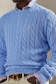 Polo Ralph Lauren pulover za muškarce od pamuka plava 710775885