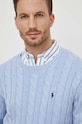 Bavlnený sveter Polo Ralph Lauren modrá 710775885