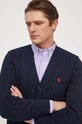 Βαμβακερή ζακέτα Polo Ralph Lauren σκούρο μπλε 710890548