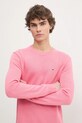 Хлопковый свитер Tommy Jeans DM0DM18370 розовый