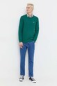 Хлопковый свитер Tommy Jeans DM0DM18370 зелёный NC24