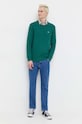 Βαμβακερό πουλόβερ Tommy Jeans DM0DM18370 πράσινο NC24