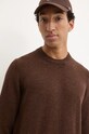 Samsoe Samsoe sweter wełniany ISAK M10000009 brązowy