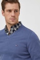 Bavlněný svetr Tommy Hilfiger modrá MW0MW32022