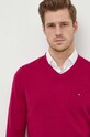 Tommy Hilfiger pulover de bumbac burgundia MW0MW32022