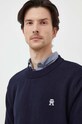 Bavlněný svetr Tommy Hilfiger námořnická modř MW0MW33505
