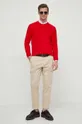 Tommy Hilfiger pamut pulóver piros