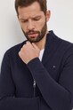 Tommy Hilfiger pamut kardigán MW0MW33513 sötétkék SS24