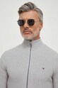 Tommy Hilfiger cardigan in cotone grigio MW0MW33513