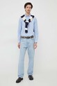 Βαμβακερό πουλόβερ Tommy Hilfiger MW0MW33517 σκούρο μπλε SS24