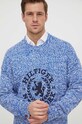 Tommy Hilfiger sweter bawełniany niebieski MW0MW33500
