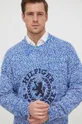 kék Tommy Hilfiger pamut pulóver