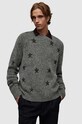 AllSaints sweter z wełną Odyssey okrągły szary MK141Z