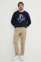 Bavlnený sveter Polo Ralph Lauren tmavomodrá