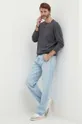 Pepe Jeans sweter lniany MILLER szary
