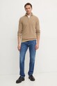 Хлопковый свитер Gant 8040523 бежевый SS25