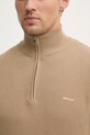 Хлопковый свитер Gant 8040523 бежевый