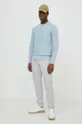 Armani Exchange sweter bawełniany niebieski