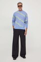 Versace Jeans Couture sweter 76GAFM50.CMN35 niebieski SS24