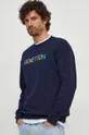 mornarsko modra Bombažen pulover United Colors of Benetton Moški