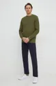 Хлопковый свитер Sisley зелёный