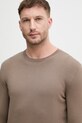 Sisley πουλόβερ ανδρικό με βαμβάκι καφέ 10F2S1C78