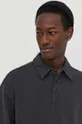 γκρί Βαμβακερή μπλούζα με μακριά μανίκια American VintageSWEAT ML COL POLO