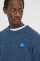 niebieski American Vintage sweter z domieszką wełny PULL ML COL ROND