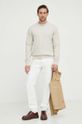 G-Star Raw sweter z domieszką wełny D21931.D563 beżowy SS24