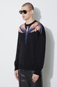Pamučni pulover Marcelo Burlon Icon Wings Knit Boxy Crew crna CMHE024S24KNI0011026