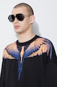 Marcelo Burlon sweter bawełniany Icon Wings Knit Boxy Crew CMHE024S24KNI0011026 czarny