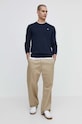 Βαμβακερό πουλόβερ Tommy Jeans DM0DM18895 σκούρο μπλε AW25