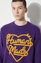 Шерстяной свитер Human Made Low Gauge Knit Sweater HM27CS038 фиолетовой