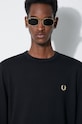 Fred Perry pulover de lână Classic Crew Neck Jumper K9601.198 negru