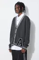 AMBUSH kardigan wełniany A Patch Knit Cardigan szary BMHB003S24KNI0010710