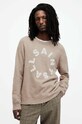 AllSaints sukienka z wełną TIAGO okrągły beżowy MK011KA