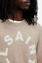 Odzież AllSaints sukienka z wełną TIAGO MK011KA beżowy