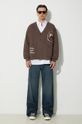 Μπλούζα A Bathing Ape College Badges Sweat Cardigan 1J80113063 καφέ SS24