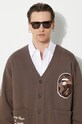 Μπλούζα A Bathing Ape College Badges Sweat Cardigan 1J80113063 καφέ
