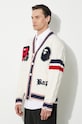 Vuneni kardigan A Bathing Ape College Badges Knit Cardigan bijela 1J80120051