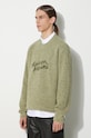 Maison Kitsuné cotton jumper Handwriting Comfort Jumper green MM00807KT1108