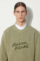 Maison Kitsuné cotton jumper Handwriting Comfort Jumper MM00807KT1108 green