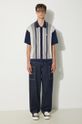 Awake NY cardigan Knit Camp Collar SP24.KN005 gri SS24