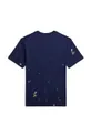 Otroška bombažna kratka majica Polo Ralph Lauren mornarsko modra