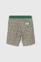 Otroške bombažne kratke hlače Guess zelena