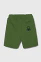 Детские хлопковые шорты United Colors of Benetton зелёный
