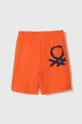 Dječje pamučne kratke hlače United Colors of Benetton narančasta