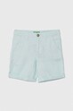 Šortky s prímesou ľanu United Colors of Benetton s prímesou ľanu modrá 4BE7C901E.G.Seasonal