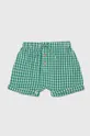 zelena Bombažne kratke hlače za dojenčke United Colors of Benetton Fantovski